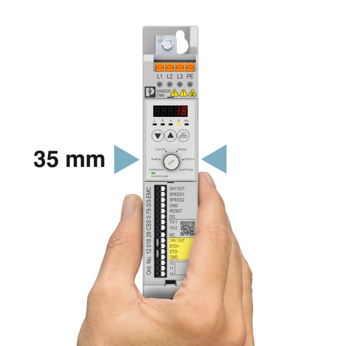 Saves space in the control cabinet