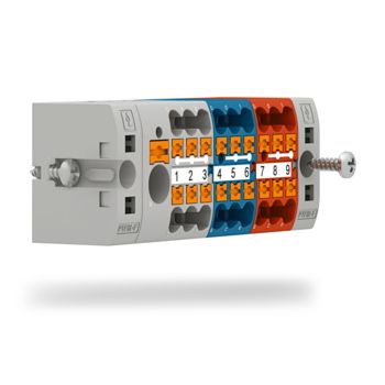 Snap-on flanges for direct mounting of the distribution blocks