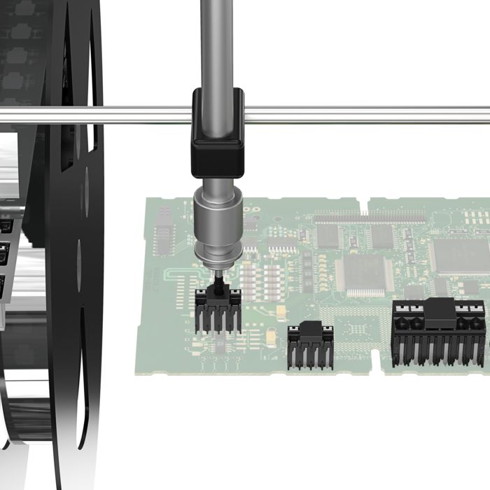 Circuit imprimé avec électronique en procédure de soudage THR