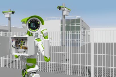 Robot with the Smart Camera Box camera connection box for video surveillance 