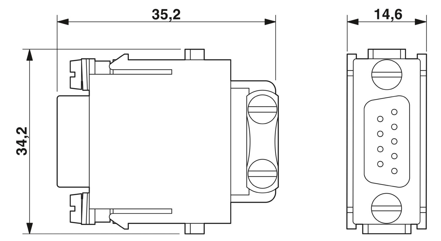 HC-M-DSUB 09-MOD-BU - Contact insert module - 1647543