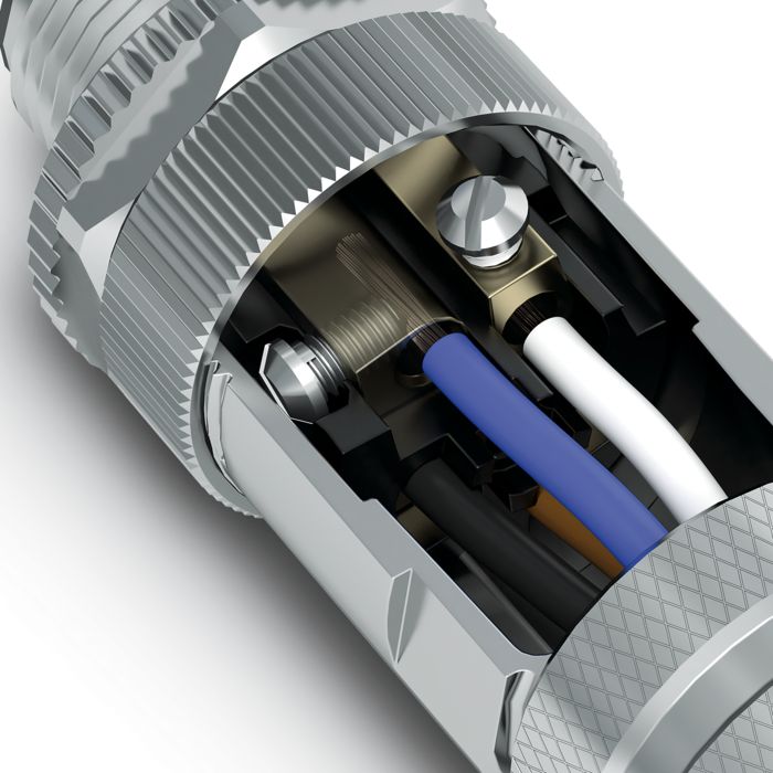 M8 and M12 connectors with screw connection designed for assembly