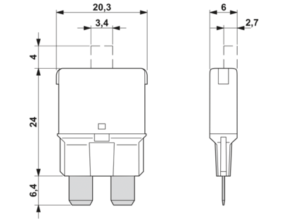 热磁设备断路器-TCP  7,5/DC32V