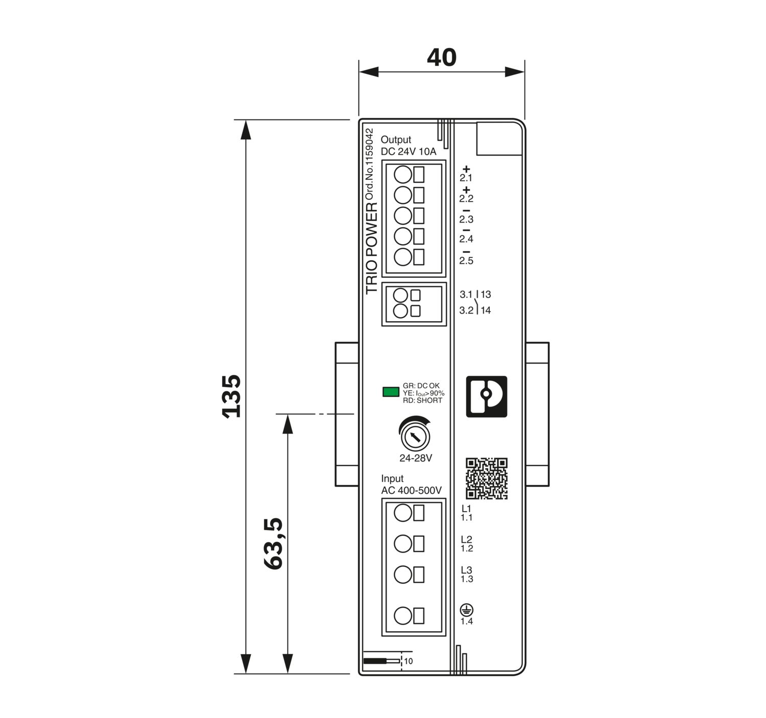 TRIO3-PS/3AC/24DC/10 - Power supply - 1159042 | Phoenix Contact TRIO3-PS/3AC/24DC/10 - Power supply - 1159042 | Phoenix Contact