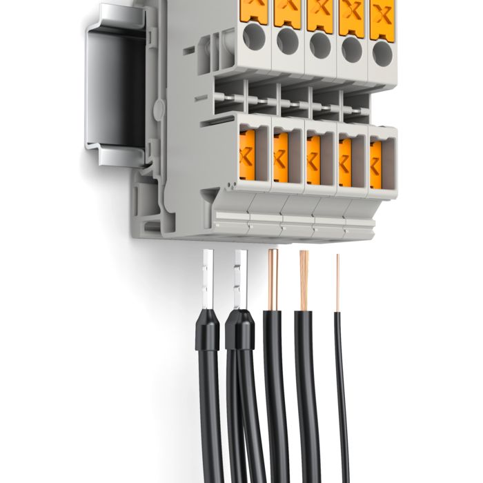 XTV terminal blocks with various types of conductors