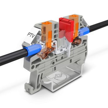 Bloc terminal modular cu conexiune de tip push-in laterală PTV