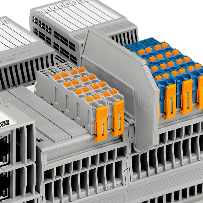 Combinación de módulos de E/S estándar y de seguridad intrínseca Axioline P