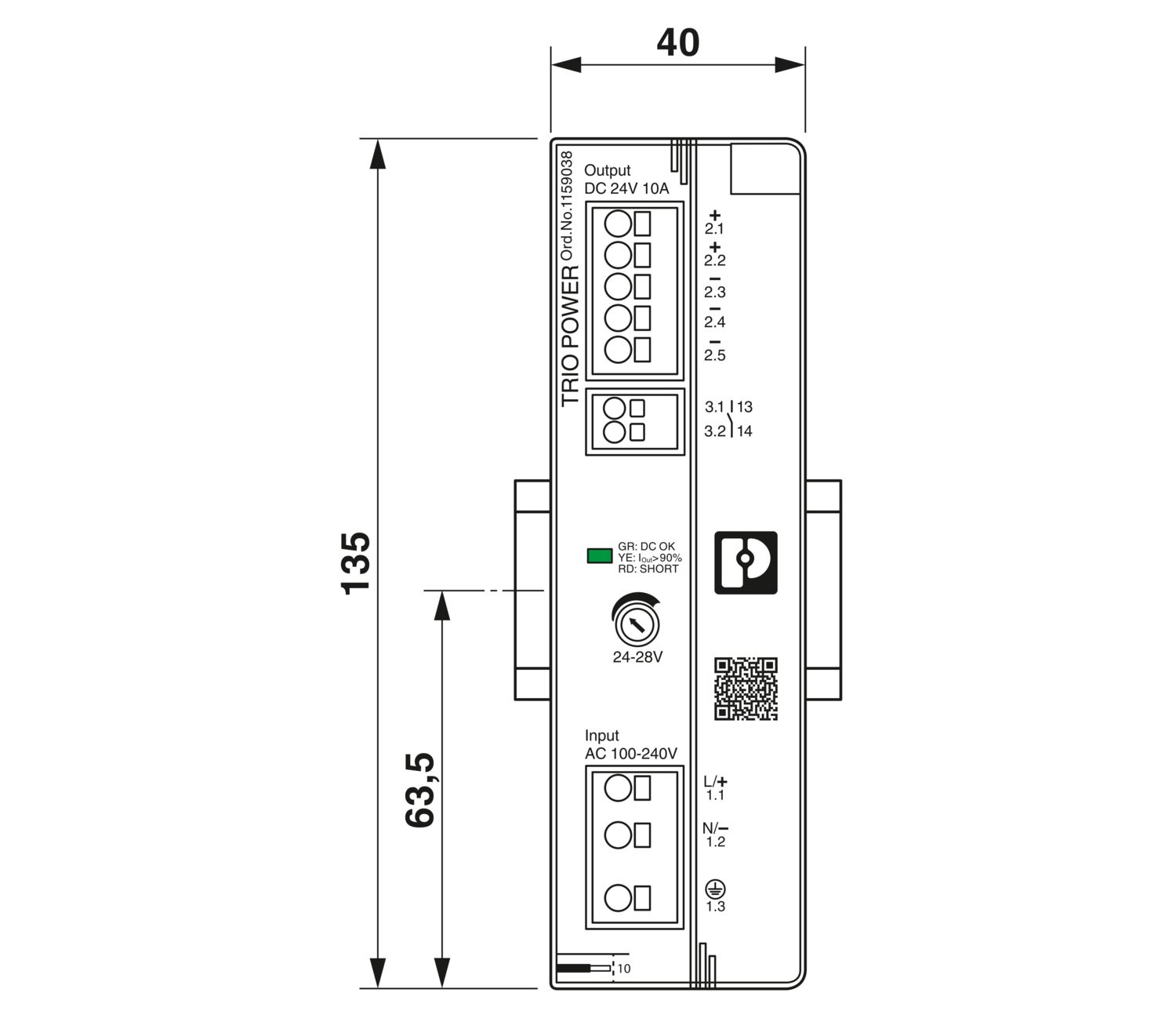 TRIO3-PS/1AC/24DC/10 - Power supply - 1159038 | Phoenix Contact TRIO3-PS/1AC/24DC/10 - Power supply - 1159038 | Phoenix Contact