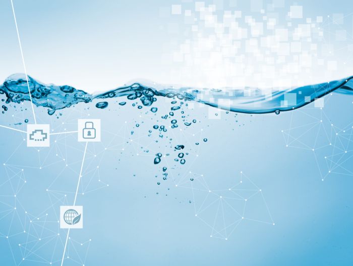 Eau avec icônes de numérisation