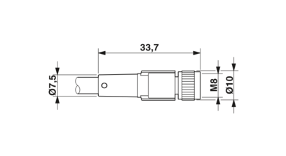 传感器/执行器电缆-SAC-4P- 2,0-542/M8 FS BK