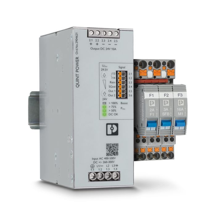 QUINT POWER power supply and CB TM thermomagnetic device circuit breakers