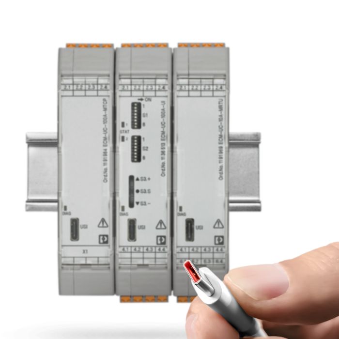 ECM current measuring transducers with USB-C interface and USB-C cable