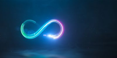 Neon colored infinity symbol