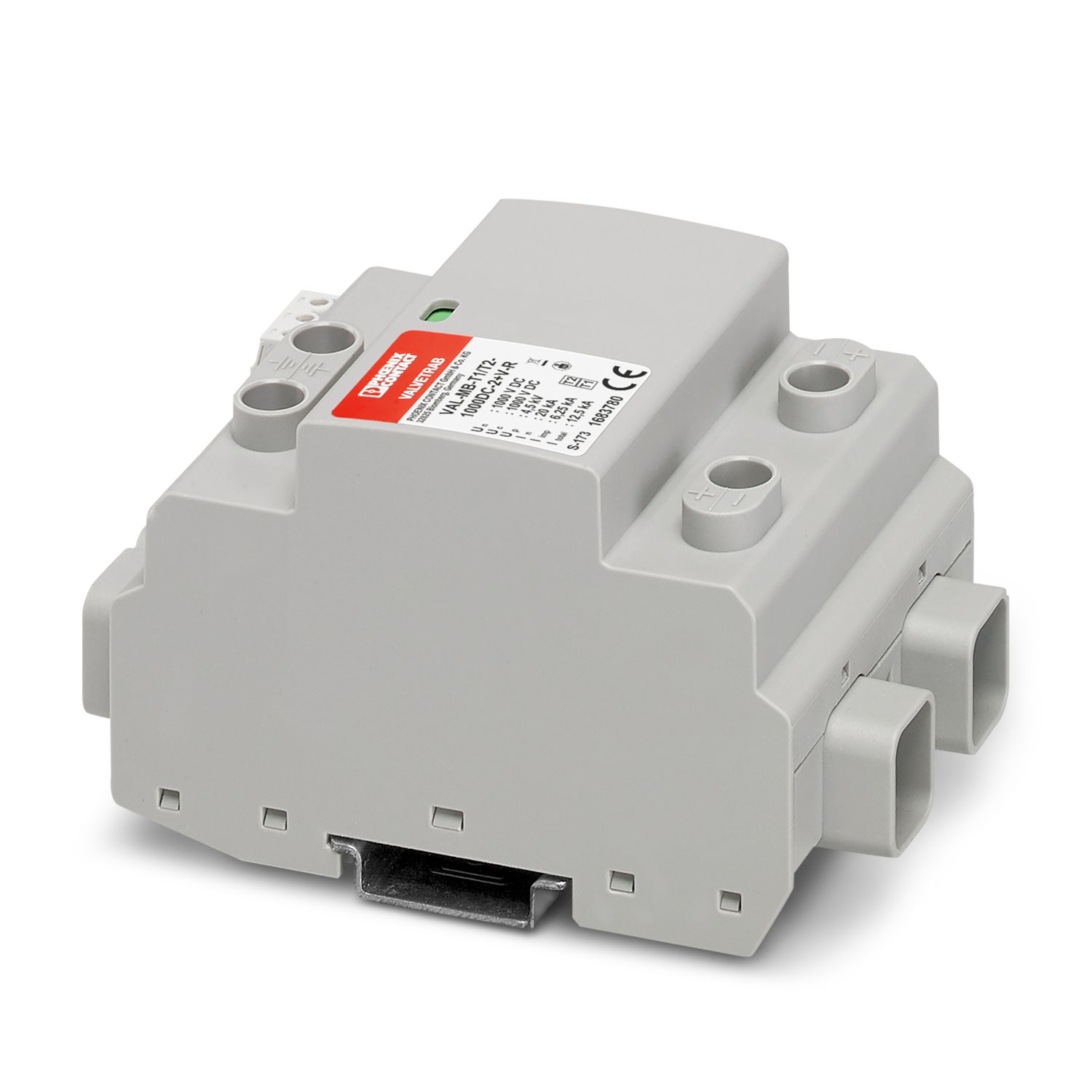VAL-MB-T1/T2-1000DC-2+V-R - Lightning/surge arrester type 1/2 - 1683780 | Phoenix Contact VAL-MB-T1/T2-1000DC-2+V-R - Lightning/surge arrester type 1/2 - 1683780 | Phoenix Contact