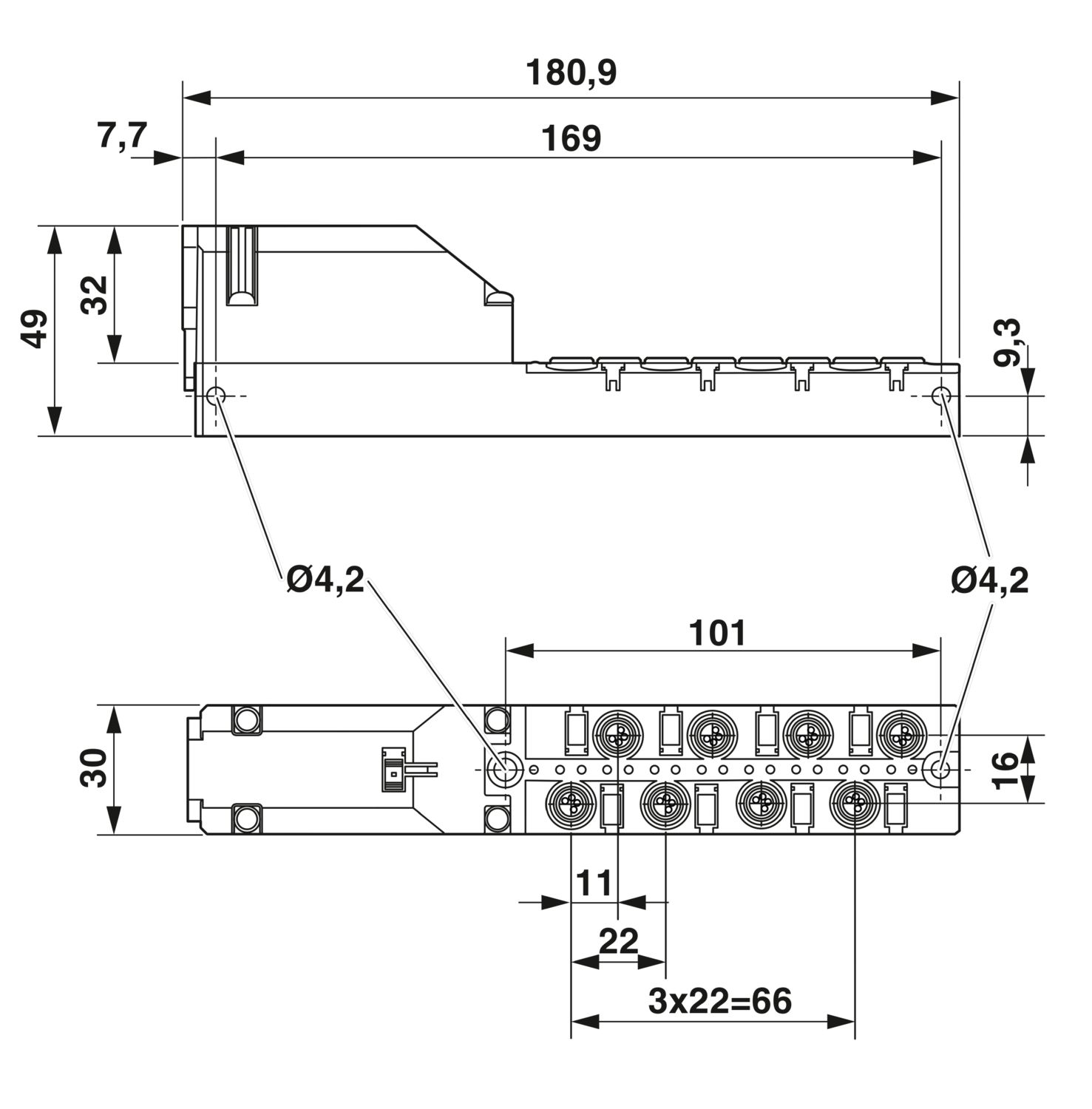 SACB- 8/4-L-C-M8 HD - Distributor box - 1197617 | Phoenix