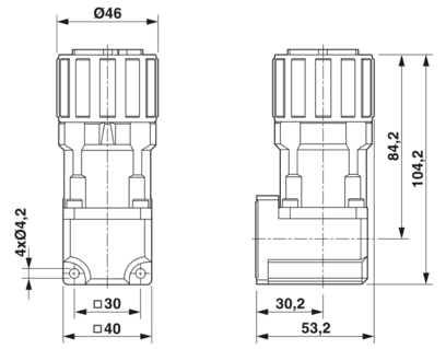 设备连接器 板前安装 带滚花螺母-SM-5ES1N8AYW00