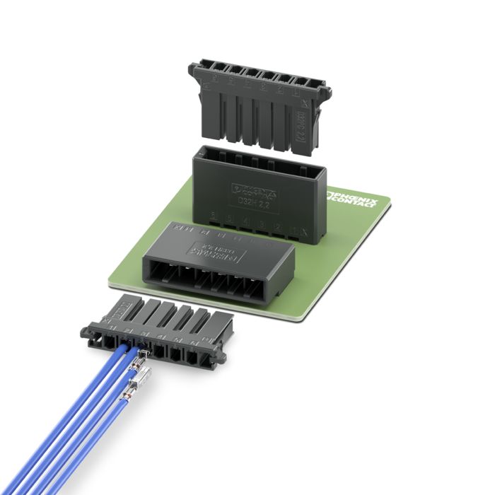 Conector cable a placa de la serie D32 con conexión crimpada