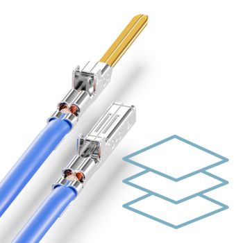 Conectores cable a placa para confecciones con revestimiento estañado o dorado