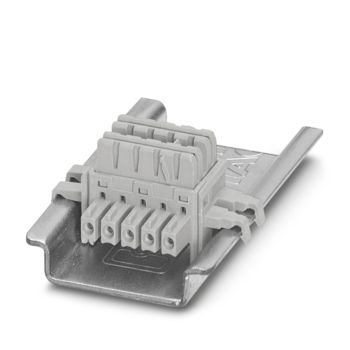 Individual DIN rail connectors on the DIN rail