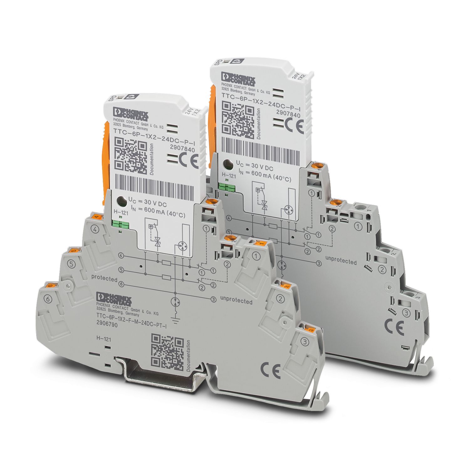 TTC-6P-1X2-F-M-24DC-PT-I - Surge protection device - 2906790 TTC-6P-1X2-F-M-24DC-PT-I - Surge protection device - 2906790