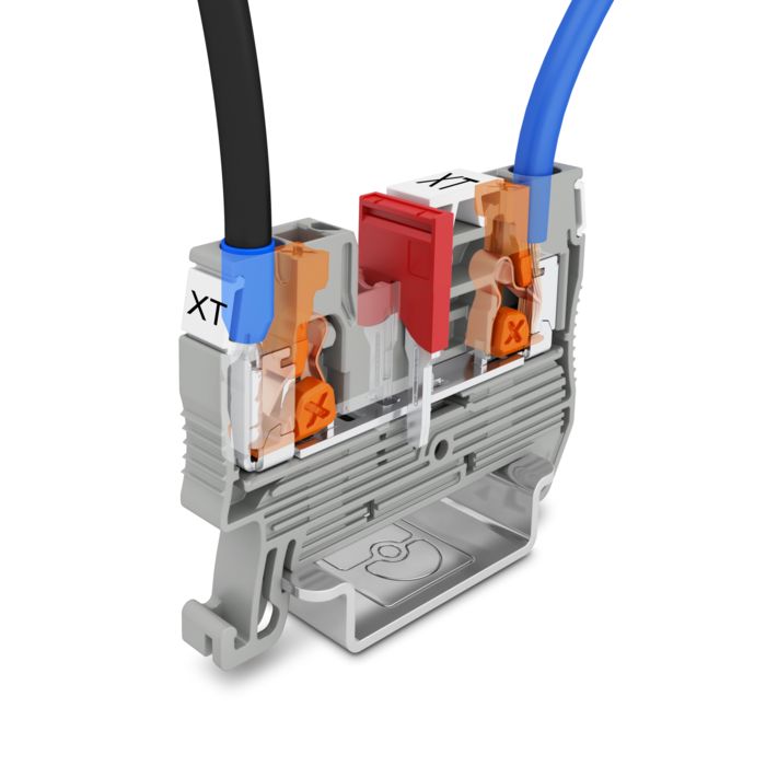 XT 2,5 terminal block with transparent clamping space