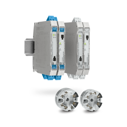 Field devices and loop-powered temperature transducers
