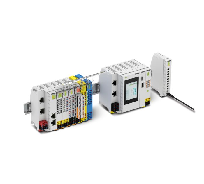 Module on a DIN rail with multifunctional ME-IO series housings