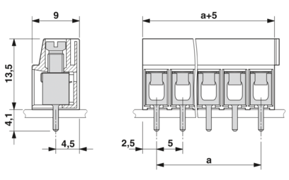 PCB端子-PT 2,5/ 4-5,0-H