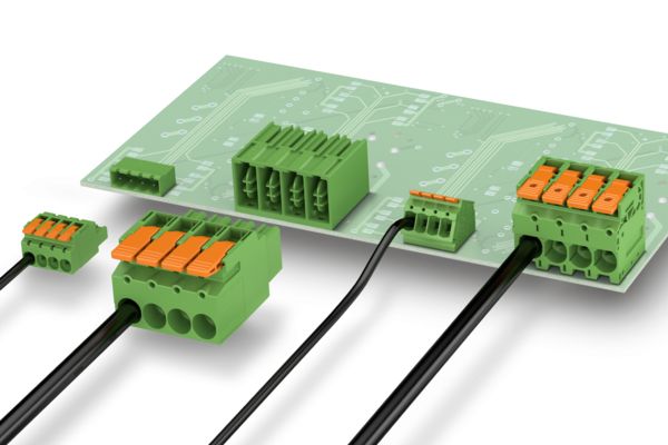 Lever-actuated PCB terminal blocks and PCB connectors
