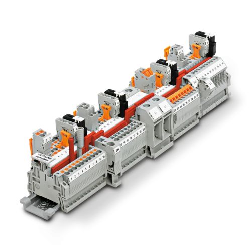 Terminal strip with various terminal blocks and connection technologies