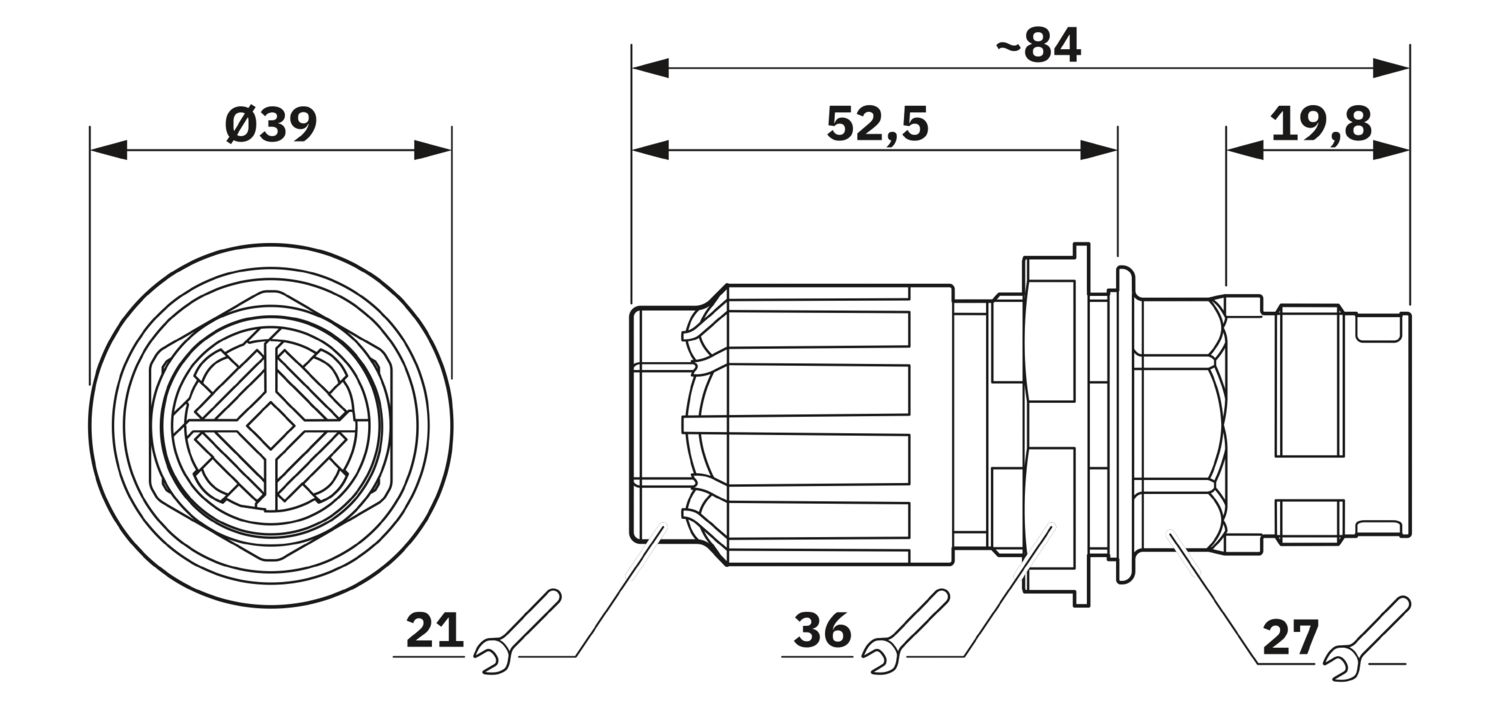 QPD CW3PE2,5 1X9-14 BK - Conductor connector - 1424039 QPD CW3PE2,5 1X9-14 BK - Conductor connector - 1424039