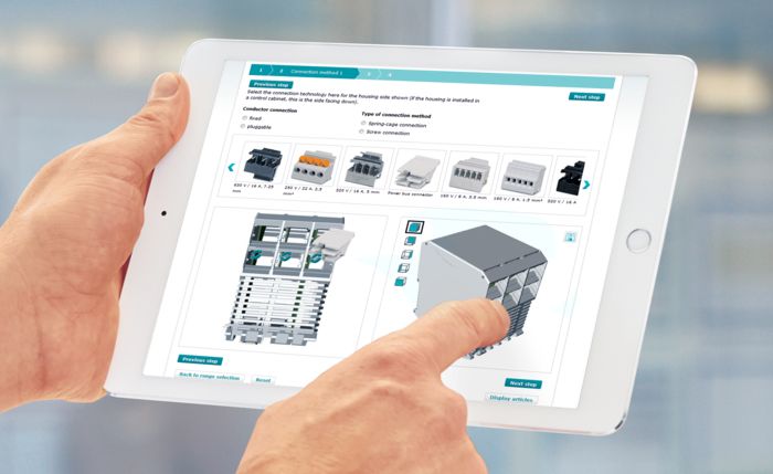 Configurator for electronics housings on a tablet