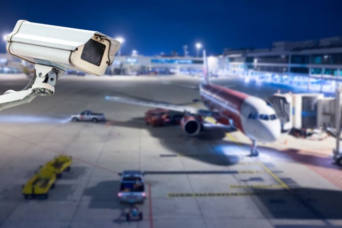 Video surveillance of the outdoor areas of an airport