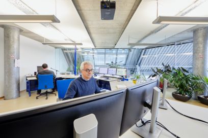 Control room in a wastewater treatment plant