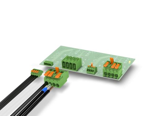 Blocuri terminale și conectori pentru circuit imprimat acționate cu pârghie 