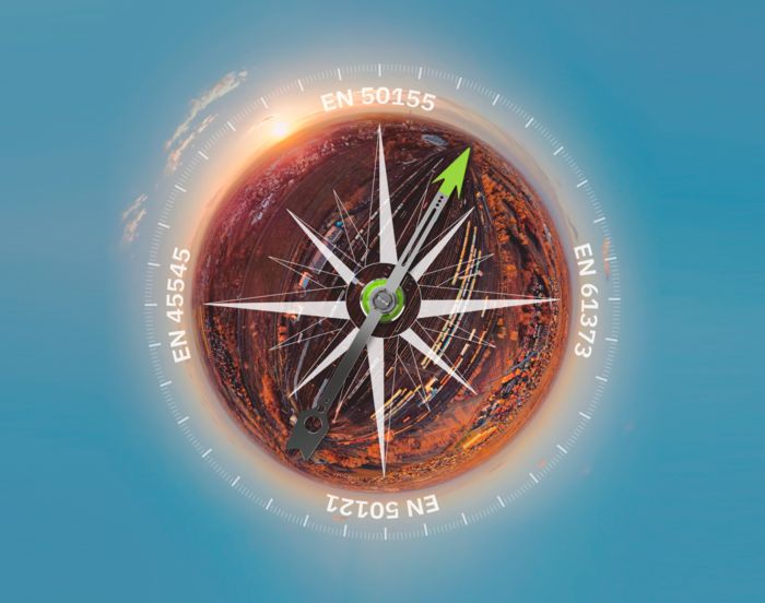 Compass with railroad technology standards
