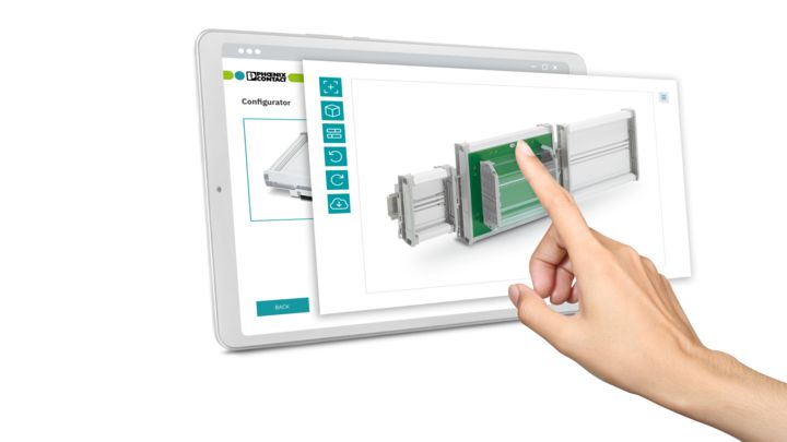 Configurator for UM-BASIC extruded profile housings for custom PCB sizes