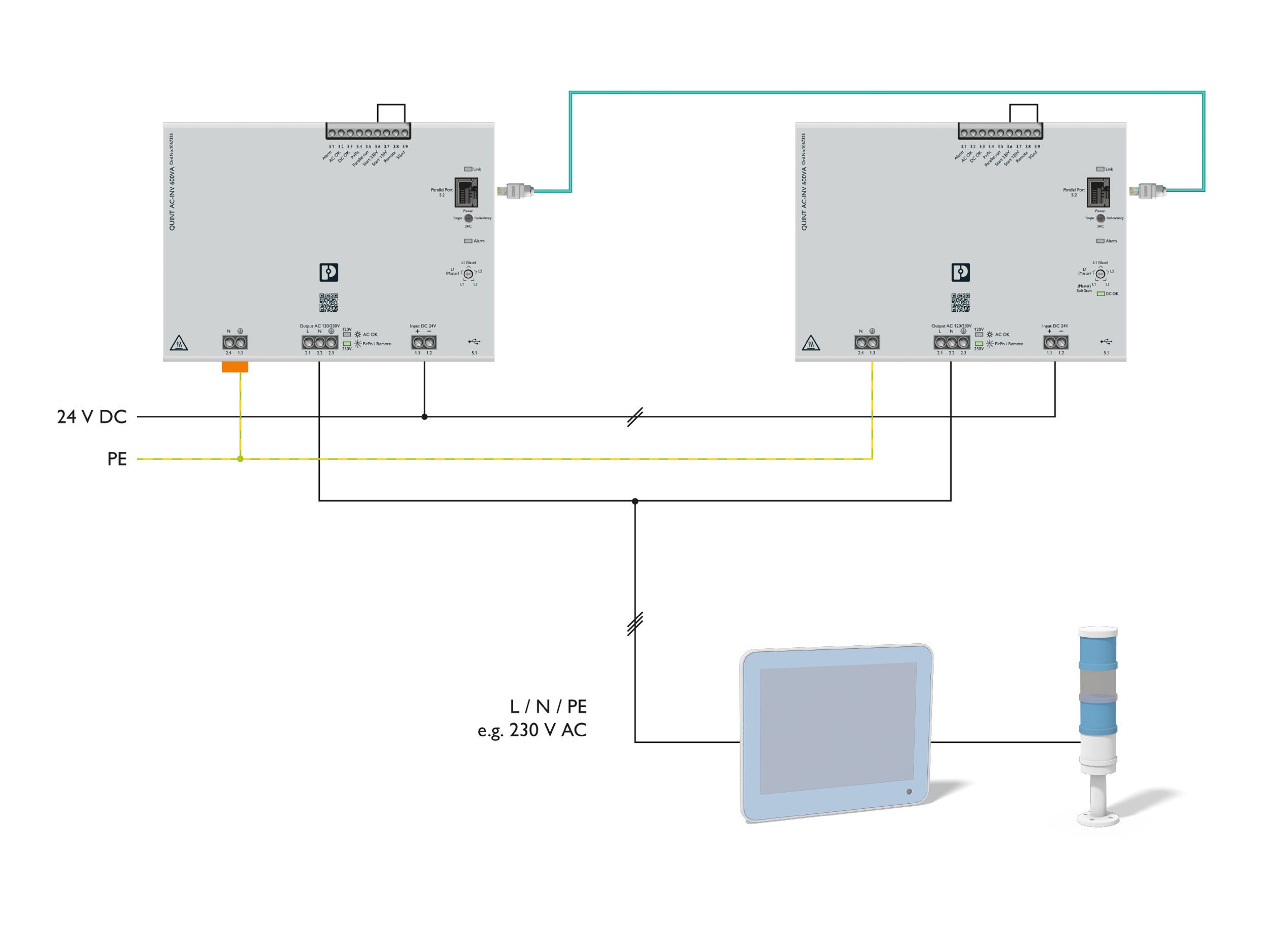 Parallelschakeling QUINT DC/AC-inverter