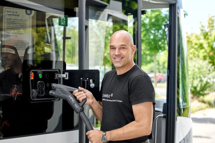 CCS charging inlets in an electric bus