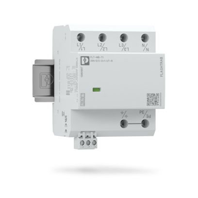 Parafoudre combiné de types 1+2+3 installé de manière flottante sur rail DIN