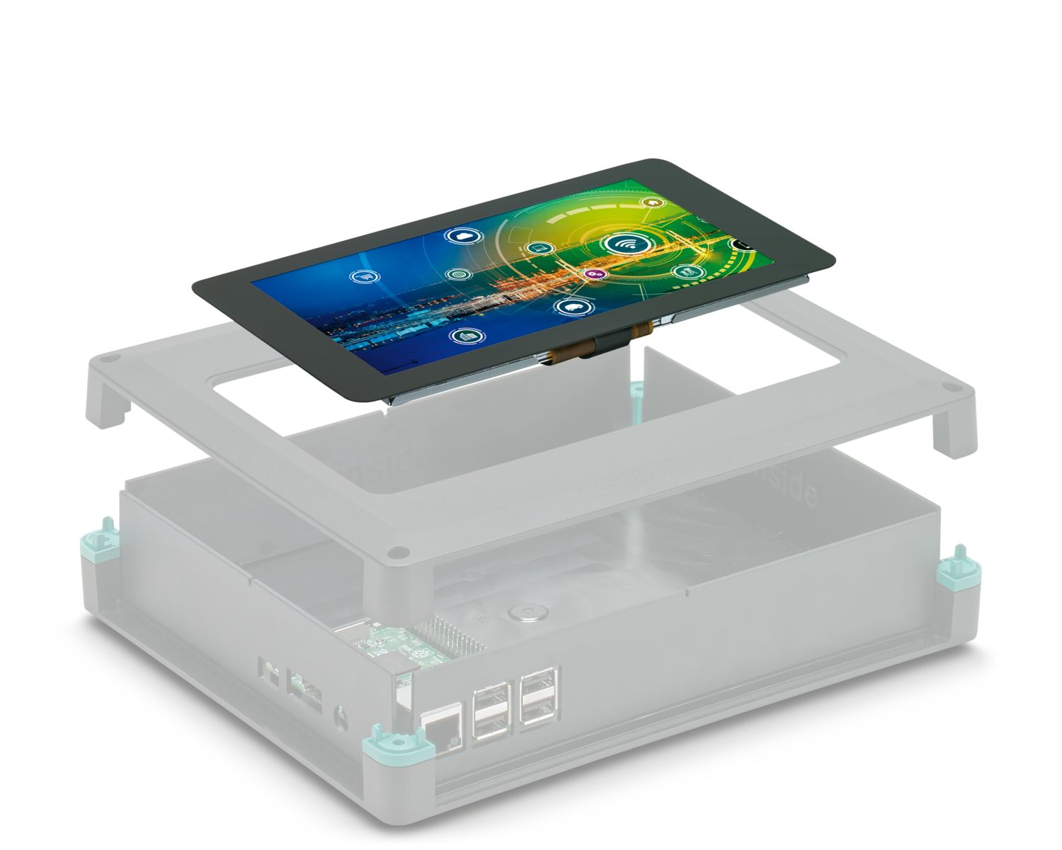 Az UCS sorozatú elektronikaházakhoz való érintőkijelzők fényképe