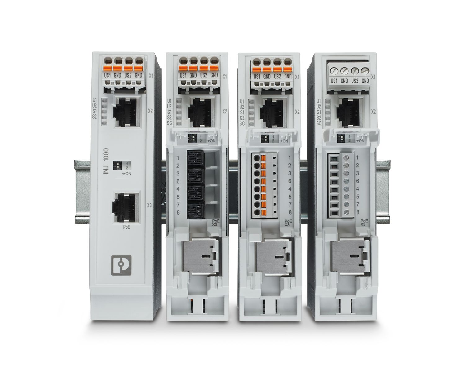 PoE injectors with RJ45, IDC, push-in, and screw connection
