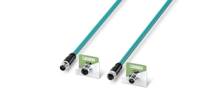 M12 hybrid connectors for Single Pair Ethernet with different pin connector patterns