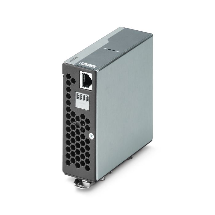Underside of the PoE splitter with RJ45 port