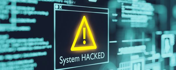 Cybersecurity message: System hacked