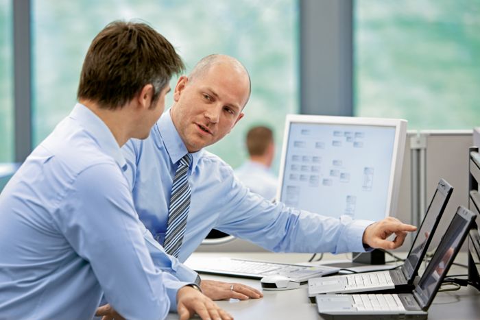 Employee at a workstation