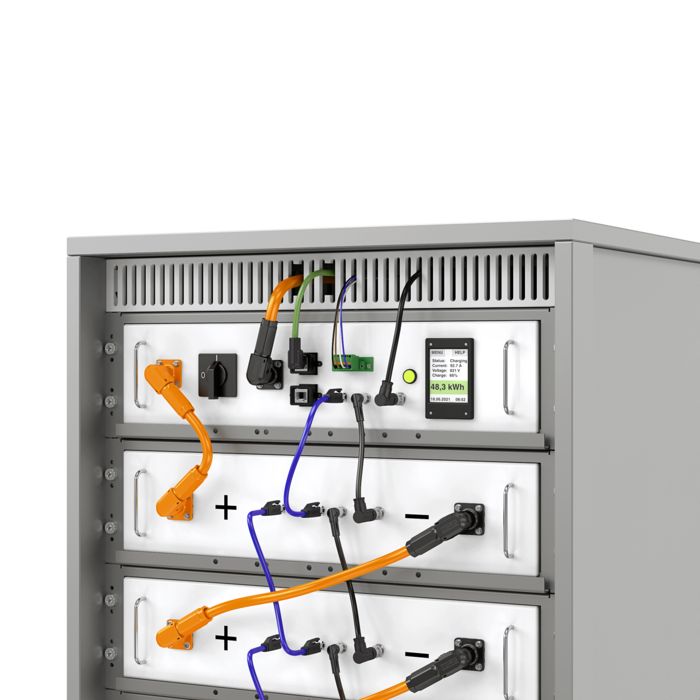 Battery rack with power control unit and battery modules