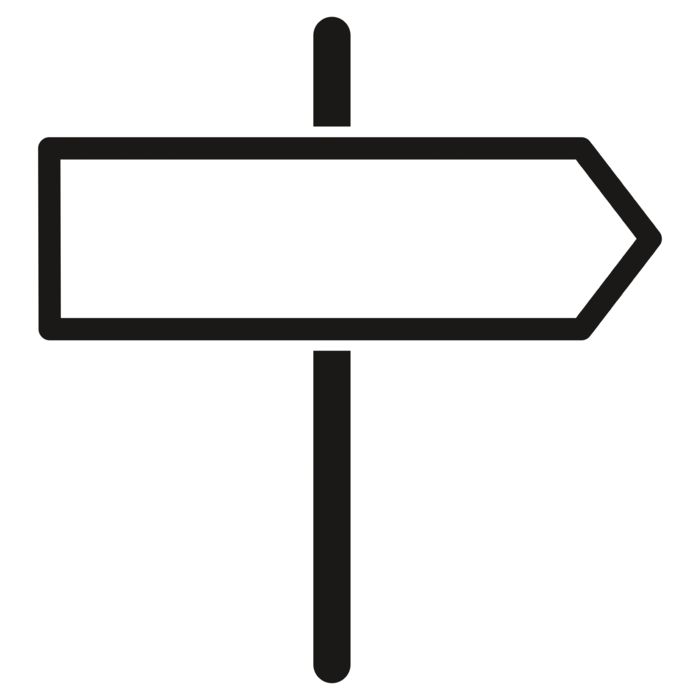 Outline eines Wegweiser-Schildes