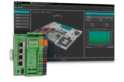 Screen vom Gebäudemanagementsystem Emalytics mit zugehörigem Building IoT-Controller