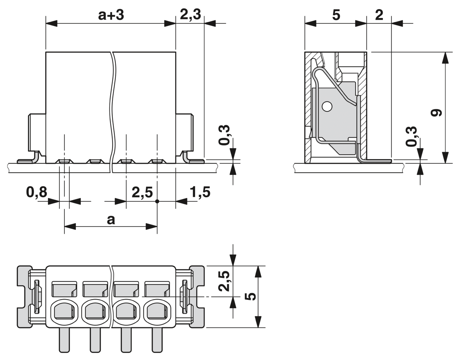 PTSM 0,5/ 2-2,5-V SMD R44 - PCB Terminal Block - 1771091 | Phoenix Contact